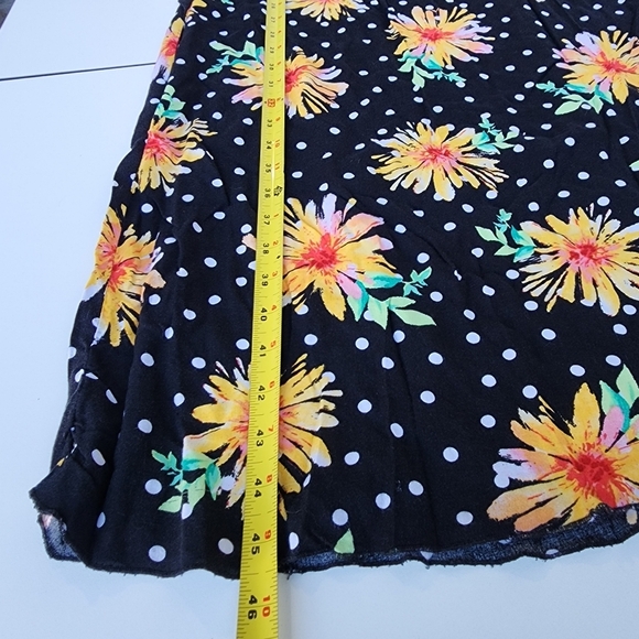 Bongo Maxi Dress Womens Black Yellow Sunflower Strapless Chic Floral Ruffle Sz S - Picture 13 of 13